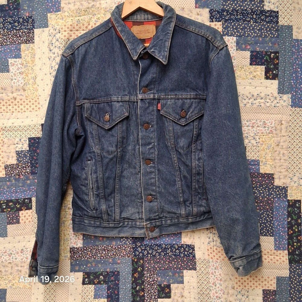 Vintage Levis Trucker Type III Jacket‎ Buffalo Plaid Flannel Lined Size 42